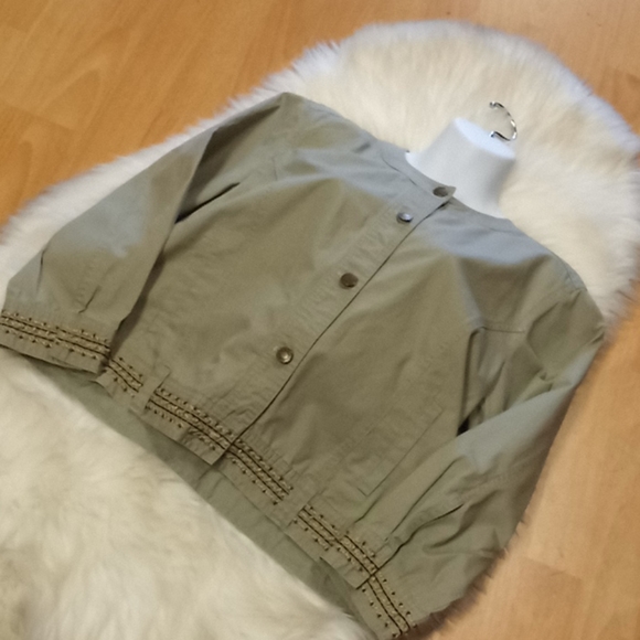 Hearts of Palm Cotton Beaded Jacket- Size 14 - Picture 8 of 12